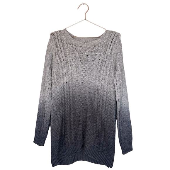 Topshop knit gray ombre dip dye sweater Sz 8 - Picture 1 of 8